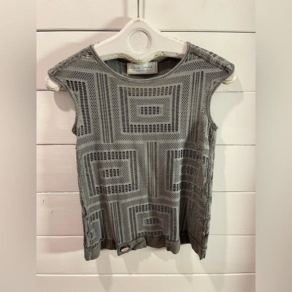 🩶 ELISA CAVALETTI – Sheer Crochet Knit Top – Taille S (Extensible) - Picture 2 of 9
